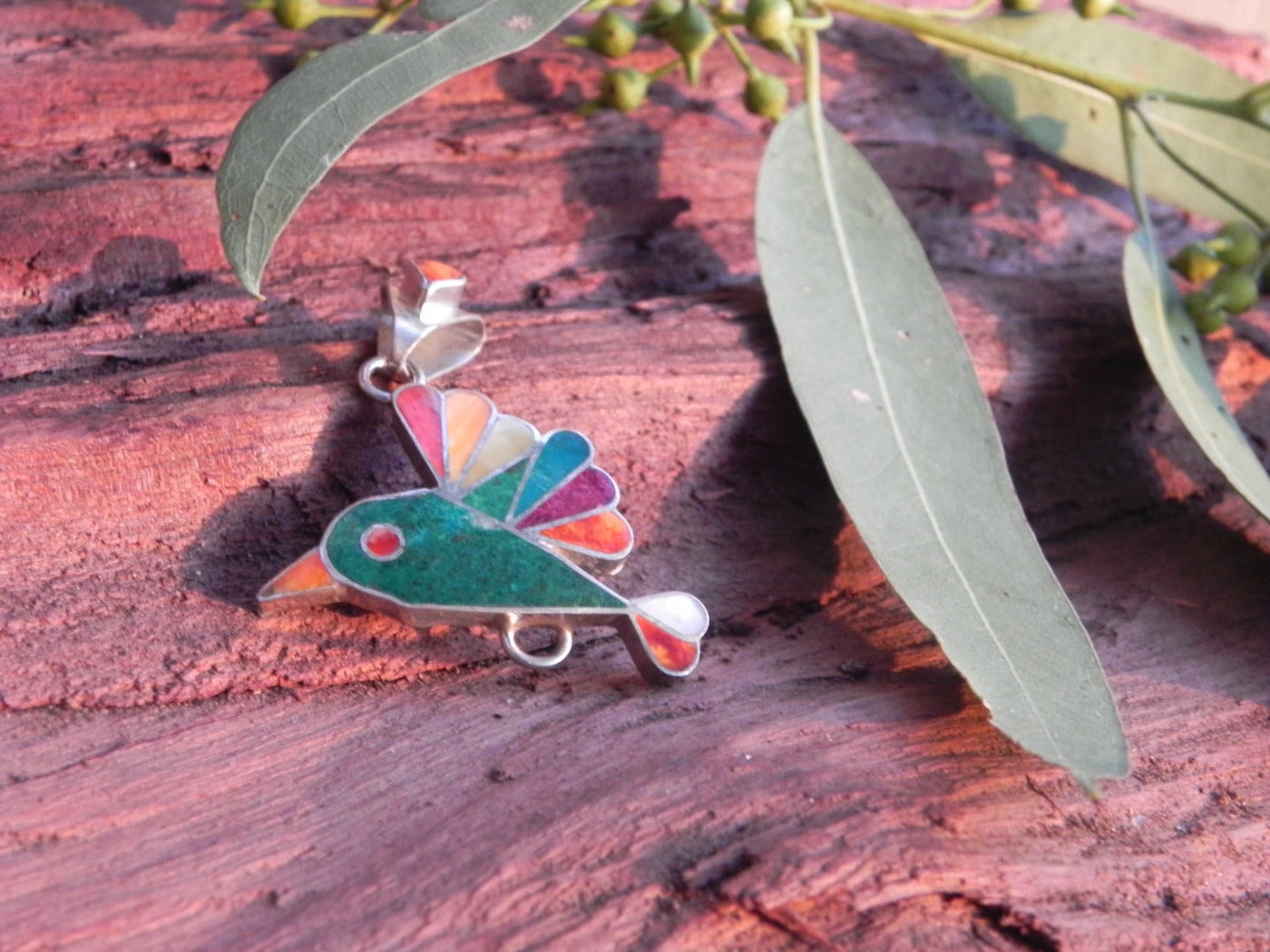 Small Bird and Leaf Inlay Piece