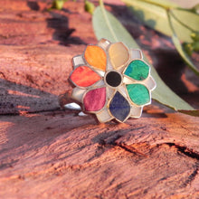 Estimated Multicolor Flower Ring or Pendant