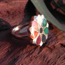 Estimated Multicolor Flower Ring or Pendant