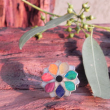 Estimated Multicolor Flower Ring or Pendant
