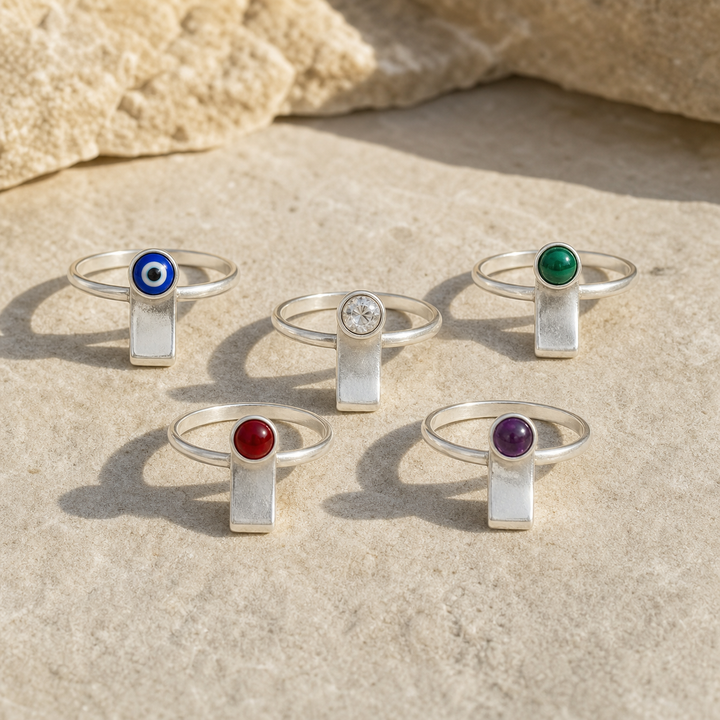 Assorted Small Stone Rings Lot