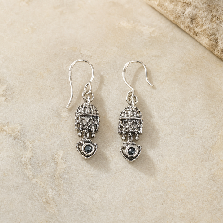 Silver Drop Earrings Pair