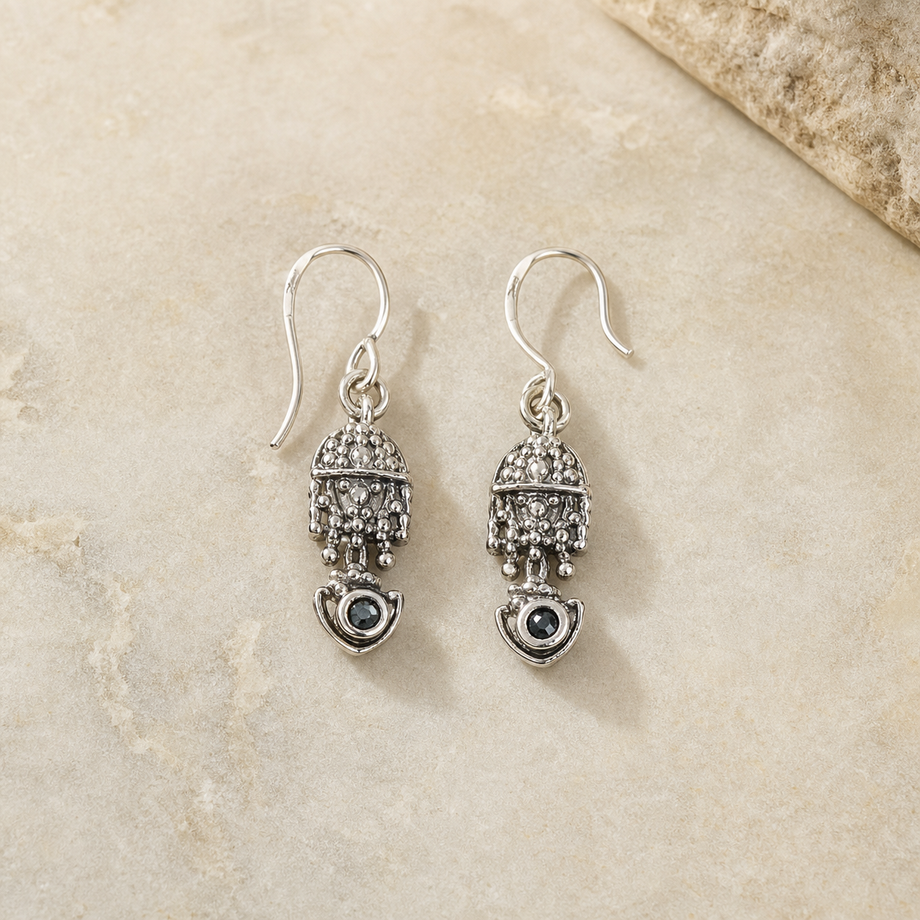 Silver Drop Earrings Pair