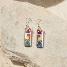 Rectangular Mosaic Drop Earrings AI clean catalog photo