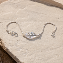 Clear Stone Link Silver Bracelet AI clean catalog photo