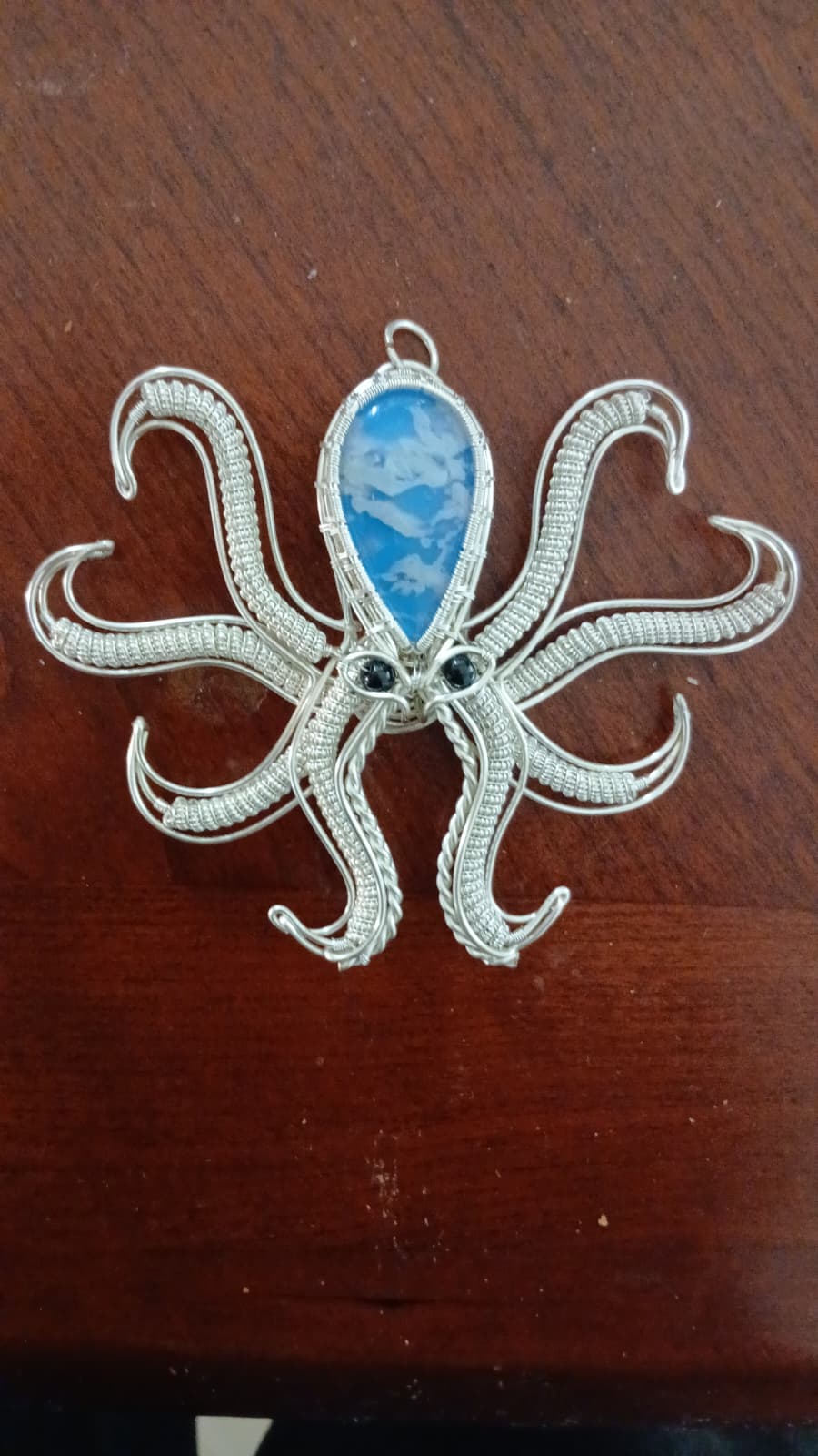 Blue Opal Octopus Pendant