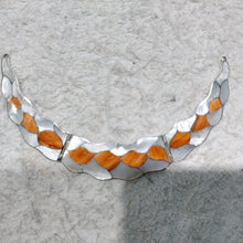 Orange Leaf Pendant and Earring Set