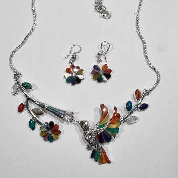 Multicolor Floral Necklace Set