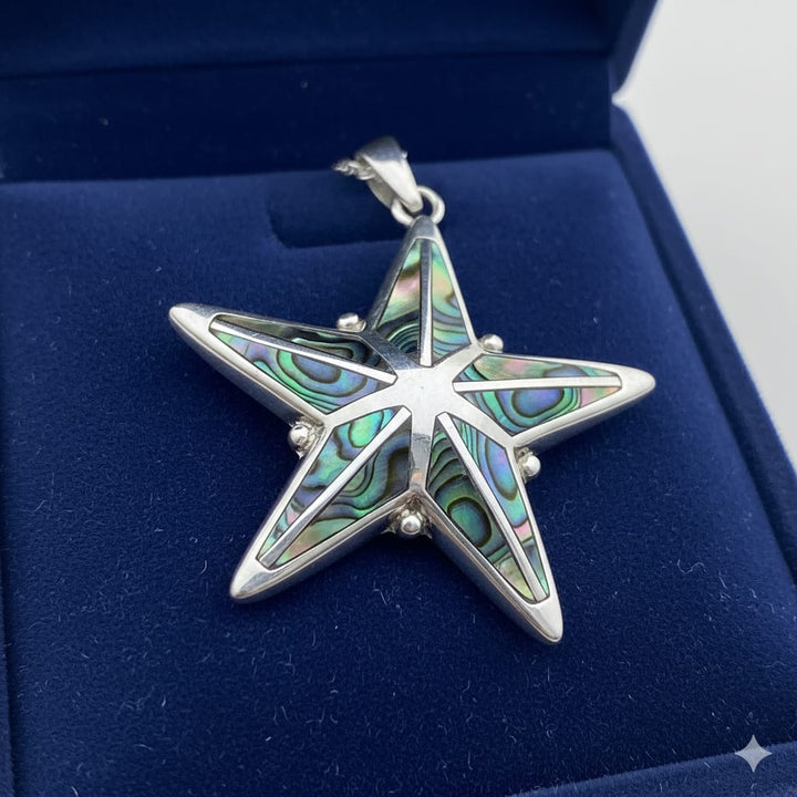 Green Starfish Pendant and Earring Set