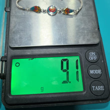 Orange and Green Mosaic Link Bracelet