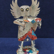 Estimated Owl Musician Silver Figurine