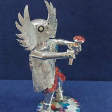 Estimated Owl Musician Silver Figurine