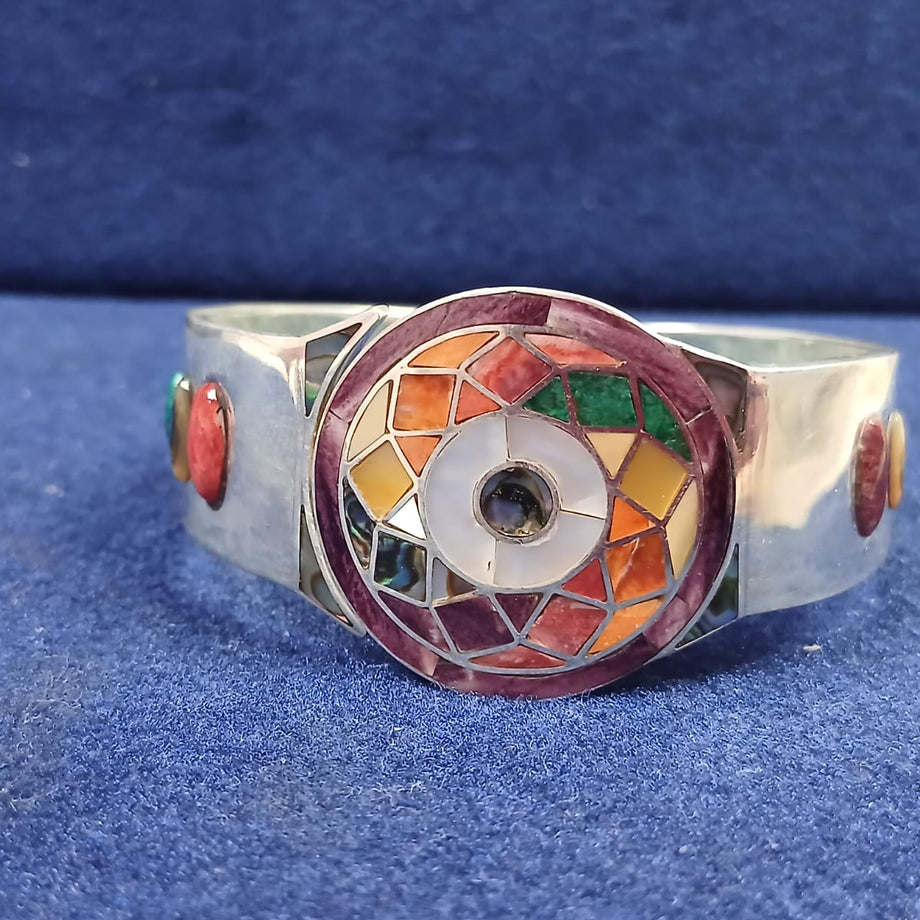 Spiral Mosaic Cuff Bracelet