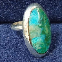 Estimated Green Cabochon Silver Ring