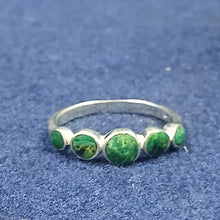 Estimated Green Cabochon Silver Ring