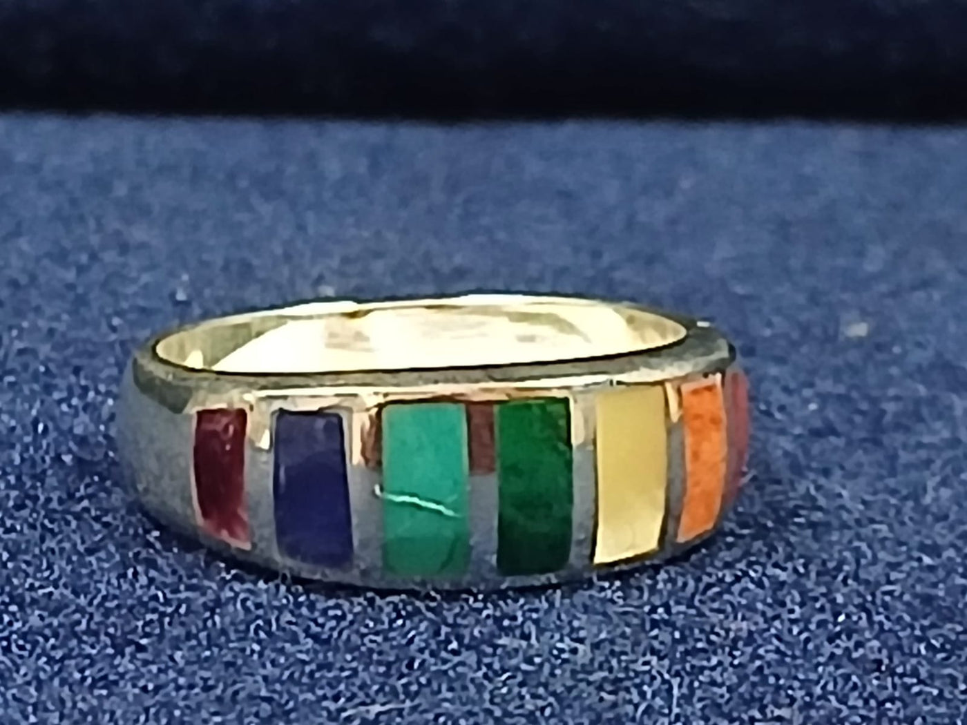 Geometric Mosaic Band Ring