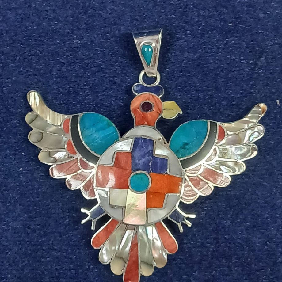 Bird Stone Inlay Pendant