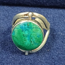 Estimated Green Cabochon Silver Ring