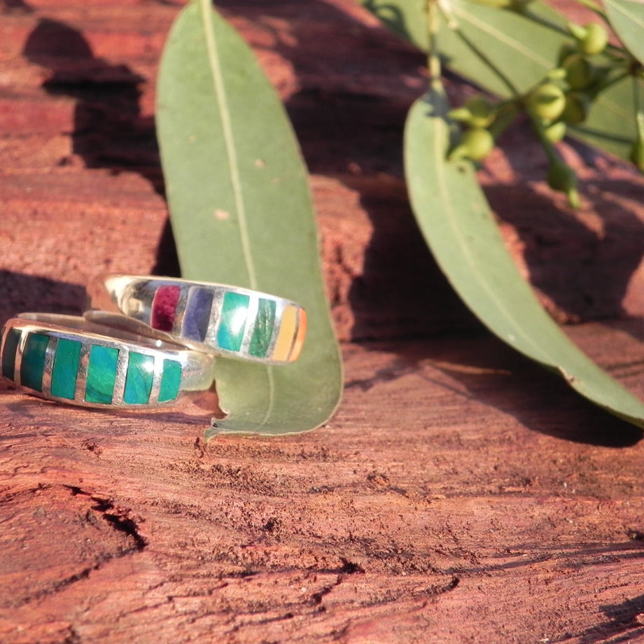 Wide Mosaic Inlay Ring